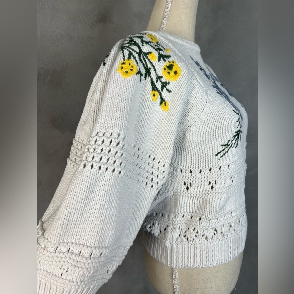 Ba&sh Boxy Floral Embroidered Sweater - Picture 9 of 14